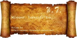 Wieser Tonuzóba névjegykártya