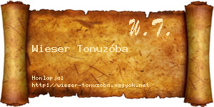 Wieser Tonuzóba névjegykártya